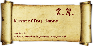 Kunstoffny Manna névjegykártya